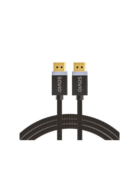 Savio DisplayPort cable 2 m Black CL-166 Negro
