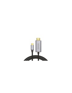 Savio USB-C to HDMI 2.0B cable 2m silver / black gold tips CL-171 cable HDMI USB C HDMI tipo A (EstÃ¡ndar) Negro