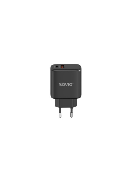 Savio LA-06/B USB Quick Charge Power Delivery 3.0 30W Internal charger Auriculares, RatÃ³n, Tableta, TelÃ©fono, Ver Negro Exteri