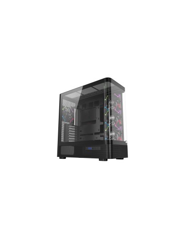 XYZ QUANTUM TORRE GAMING A-RGB , 4x VENTILADORES, PWM, BTF, CRISTAL CURVO, TIPO C , ATX, NEGRA