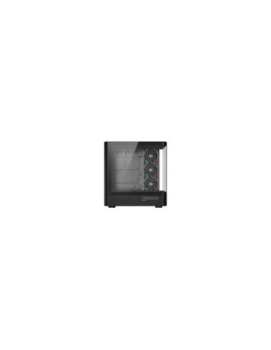 XYZ QUANTUM TORRE GAMING A-RGB , 4x VENTILADORES, PWM, BTF, CRISTAL CURVO, TIPO C , ATX, NEGRA