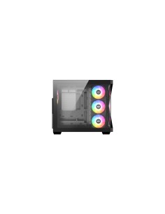XYZ QUBEX, TORRE GAMING,DUAL CHAMBER, 4x VENTILADORES, A-RGB, MESH DUAL ,BTF, TYPO C, ATX, NEGRA