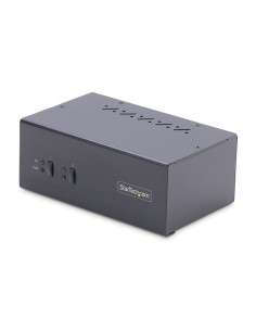 StarTech.com Switch KVM de 2 Puertos DisplayPort para 2 Monitores - Conmutador KVM 4K60Hz - Hub LadrÃ³n 2x USB 5Gb - Hub 2x USB 