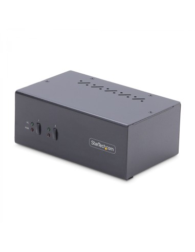 StarTech.com Switch KVM de 2 Puertos DisplayPort para 2 Monitores - Conmutador KVM 4K60Hz - Hub LadrÃ³n 2x USB 5Gb - Hub 2x USB 