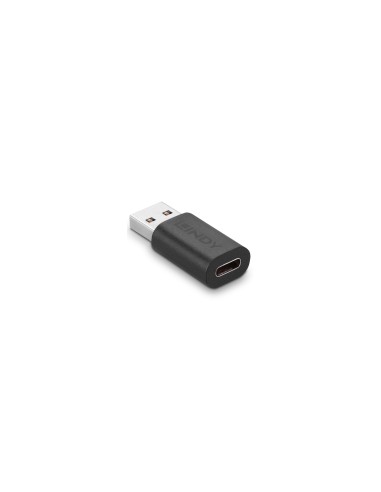Lindy 41904 cambiador de gÃ©nero para cable USB 3.2 Type A USB 3.2 Type C Negro