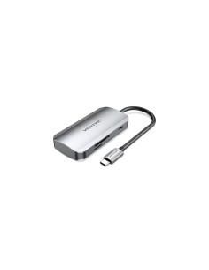 Vention Docking USB Tipo-C TNHHB/ 3xUSB/ 1xUSB Tipo-C PD/ 1xLector Tarjetas SD y MicroSD/ Gris