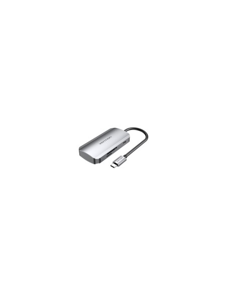 Vention Docking USB Tipo-C TNHHB/ 3xUSB/ 1xUSB Tipo-C PD/ 1xLector Tarjetas SD y MicroSD/ Gris