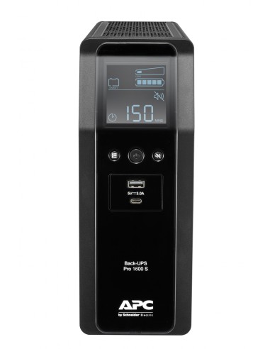 APC sistema de alimentaciÃ³n ininterrumpida (UPS) LÃÂ­nea interactiva 1600 VA, 960 W, 8 salidas AC Negro