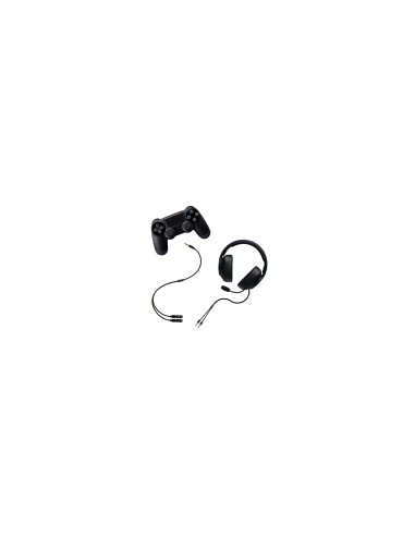 Nanocable Cable adaptador Audio Jack 3.5/M 4pines - 2xJack 3.5/H 3pines, negro, 30 cm