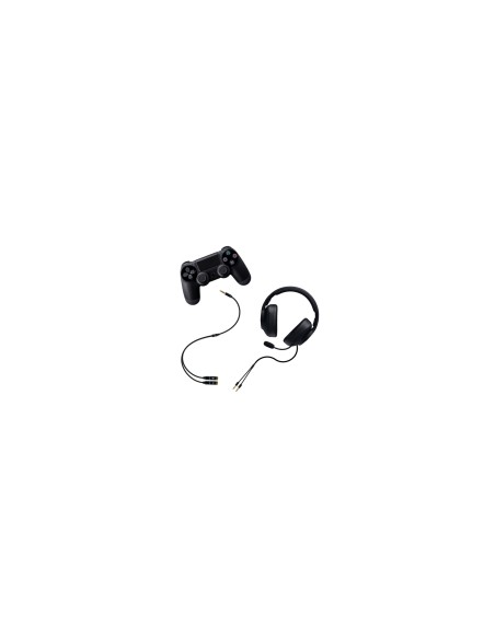 Nanocable Cable adaptador Audio Jack 3.5/M 4pines - 2xJack 3.5/H 3pines, negro, 30 cm