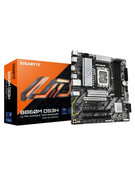 GIGABYTE B860M DS3H Placa base - CPUs Intel Core Ultra, VRM de 5+1+2+1 fases, hasta 9066MHz DDR5, 1xPCIe 5.0 + 1xPCIe 4.0 M.2, L