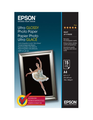 Papel Epson Ultra Glossy Photo Paper - A4 - 15 Hojas C13S041927