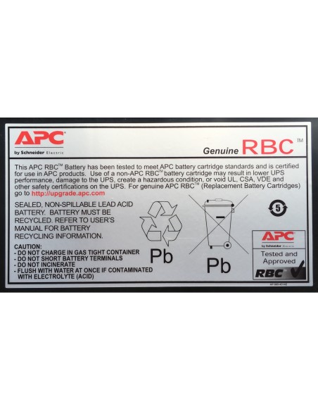 APC Sealed Lead Acid (VRLA) 432 VAh Negro