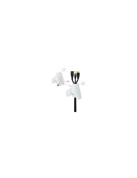 Nanocable Organizador de Cables Flexible 25 mm, Blanco, 2 m