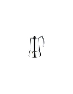 CAFETERA MONIX ETERNA 4 TAZAS MANGO ASAS ACERO INOXIDABLE EXTERIOR BRILLANTE APTO PARA TODO TIPO DE COCINAS M630004