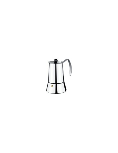 CAFETERA MONIX ETERNA 4 TAZAS MANGO ASAS ACERO INOXIDABLE EXTERIOR BRILLANTE APTO PARA TODO TIPO DE COCINAS M630004