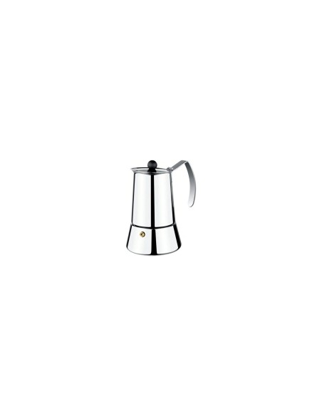 CAFETERA MONIX ETERNA 4 TAZAS MANGO ASAS ACERO INOXIDABLE EXTERIOR BRILLANTE APTO PARA TODO TIPO DE COCINAS M630004