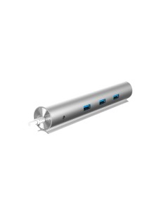 HUB WOXTER USB 3.1 7 PUERTOS COMPATIBLE PC MAC PLATA PE26-142 2