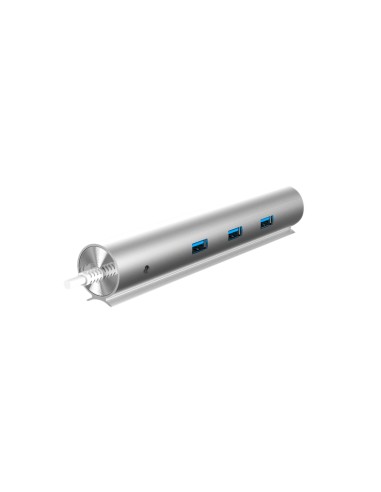 HUB WOXTER USB 3.1 7 PUERTOS COMPATIBLE PC MAC PLATA PE26-142