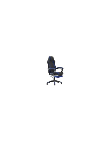 Silla gamer woxter stinger station rx piston clase 4 eje de acero reposapies extensible negro azul GM26-011