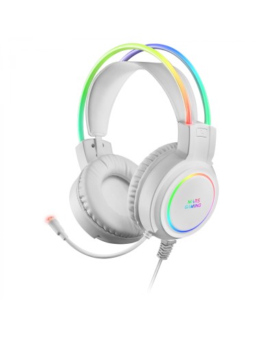 Mars Gaming Auriculares Diadema Chroma RGB Flow MicrÃ³fono Sonido Espacial Blanco