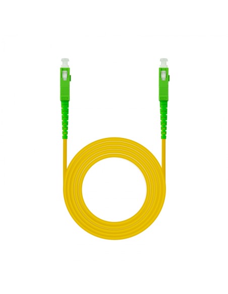 Nanocable Cable de Fibra Ãâ€œptica SC/APC a SC/APC Monomodo Simplex LSZH, Amarillo, 50 m
