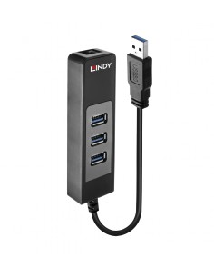 Lindy 43176 hub de interfaz USB 3.2 Gen 1 (3.1 Gen 1) Type-A 5000 Mbit/s Negro