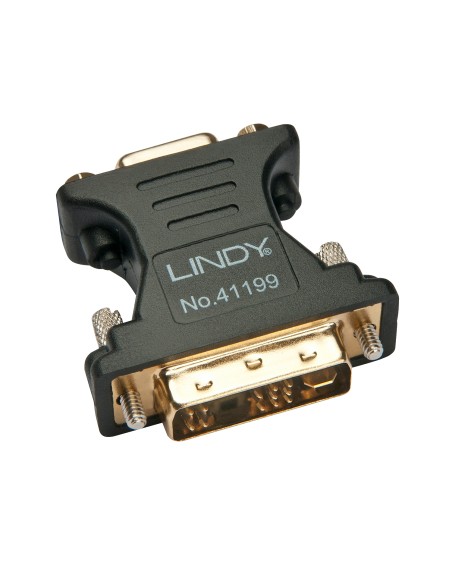 Lindy 41199 cambiador de gÃ©nero para cable VGA DVI-I Negro, Oro