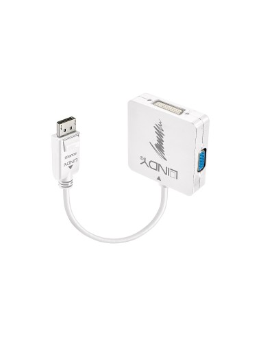 Lindy 41028 adaptador de cable de vÃÂ­deo DisplayPort DVI-D + VGA (D-Sub) + HDMI Negro