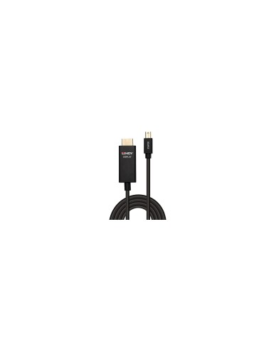 Lindy 40922 adaptador de cable de vÃÂ­deo 2 m Mini DisplayPort HDMI tipo A (EstÃ¡ndar) Negro