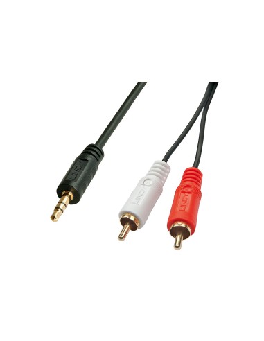 Lindy 35680 cable de audio 1 m 3,5mm 2 x RCA Negro