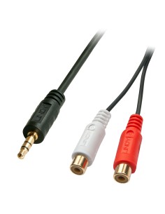 Lindy 35678 cable de audio 0,25 m 2 x RCA 3,5mm Negro, Rojo, Blanco