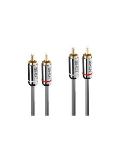 Lindy 35345 cable de audio 1 m 2 x RCA Antracita