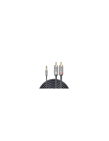 Lindy 35333 cable de audio 1 m 3,5mm 2 x RCA Antracita
