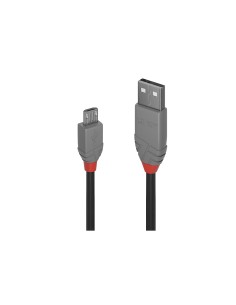 Lindy 36730 cable USB USB 2.0 0,2 m USB A Micro-USB B Negro, Gris