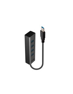 Lindy 43324 hub de interfaz USB 3.2 Gen 1 (3.1 Gen 1) Type-A 5000 Mbit/s Negro