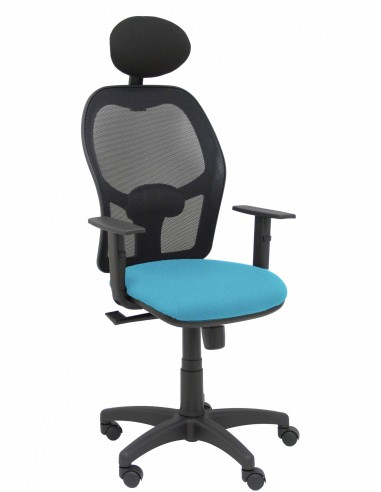 Piqueras y Crespo Silla AlocÃ©n malla negra asiento bali azul cielo brazos regulables cabecero fijo
