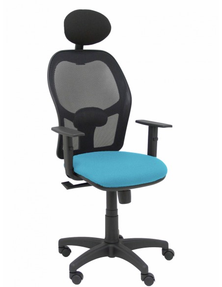 Piqueras y Crespo Silla AlocÃ©n malla negra asiento bali azul cielo brazos regulables cabecero fijo