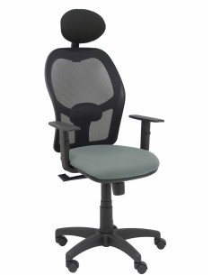 Piqueras y Crespo Silla AlocÃ©n malla negra asiento bali gris brazos regulables cabecero fijo