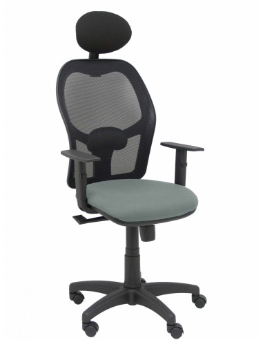 Piqueras y Crespo Silla AlocÃ©n malla negra asiento bali gris brazos regulables cabecero fijo