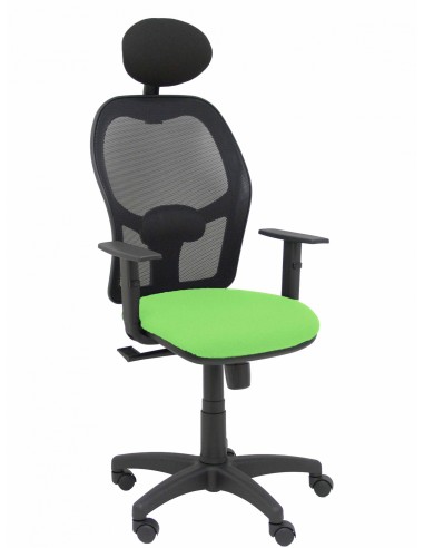 Piqueras y Crespo Silla AlocÃ©n malla negra asiento bali pistacho brazos regulables cabecero fijo