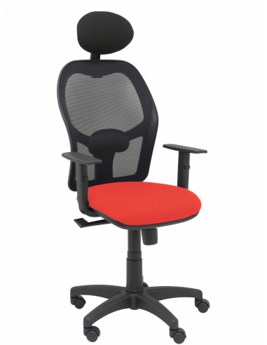 Piqueras y Crespo Silla AlocÃ©n malla negra asiento bali naranja oscuro brazos regulables cabecero fijo
