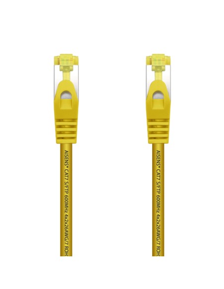 AISENS Cable De Red Latiguillo RJ45 LSZH Cat.7 600 MHz S/FTP PIMF AWG26, Amarillo, 0.5 m