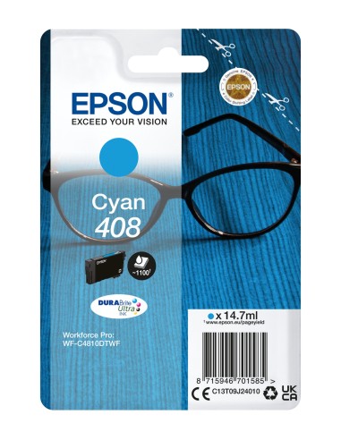 Epson Singlepack Cyan 408 DURABrite Ultra Ink