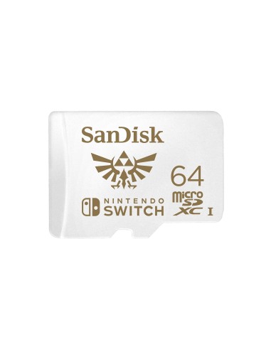 Memoria microsdxc sandisk nintendo switch 64gb rojo blanco SDSQXAT-064G-GNCZN