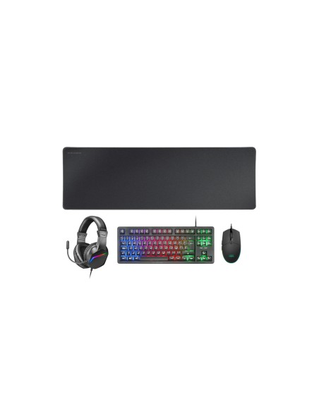 Mars Gaming MCP-RGB3, Pack Gaming Teclado Fixed RGB + RatÃ³n Gaming RGB Flow 3200 DPI + Auriculares Over-Ear RGB + Alfombrilla X