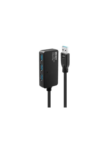 Lindy 43159 hub de interfaz USB 3.2 Gen 1 (3.1 Gen 1) Type-A 5000 Mbit/s Negro