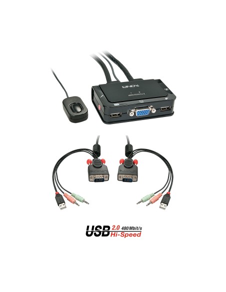 Lindy 42342 interruptor KVM Negro