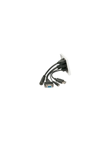 Lindy 60220 toma de corriente HDMI + VGA + USB A + 3.5mm Blanco