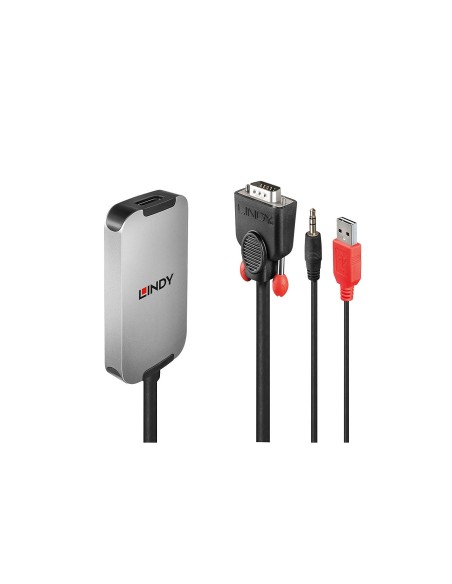 Lindy 38296 adaptador de cable de vÃÂ­deo Negro, Blanco